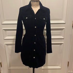 Rag & Bone Black velvet button front dress